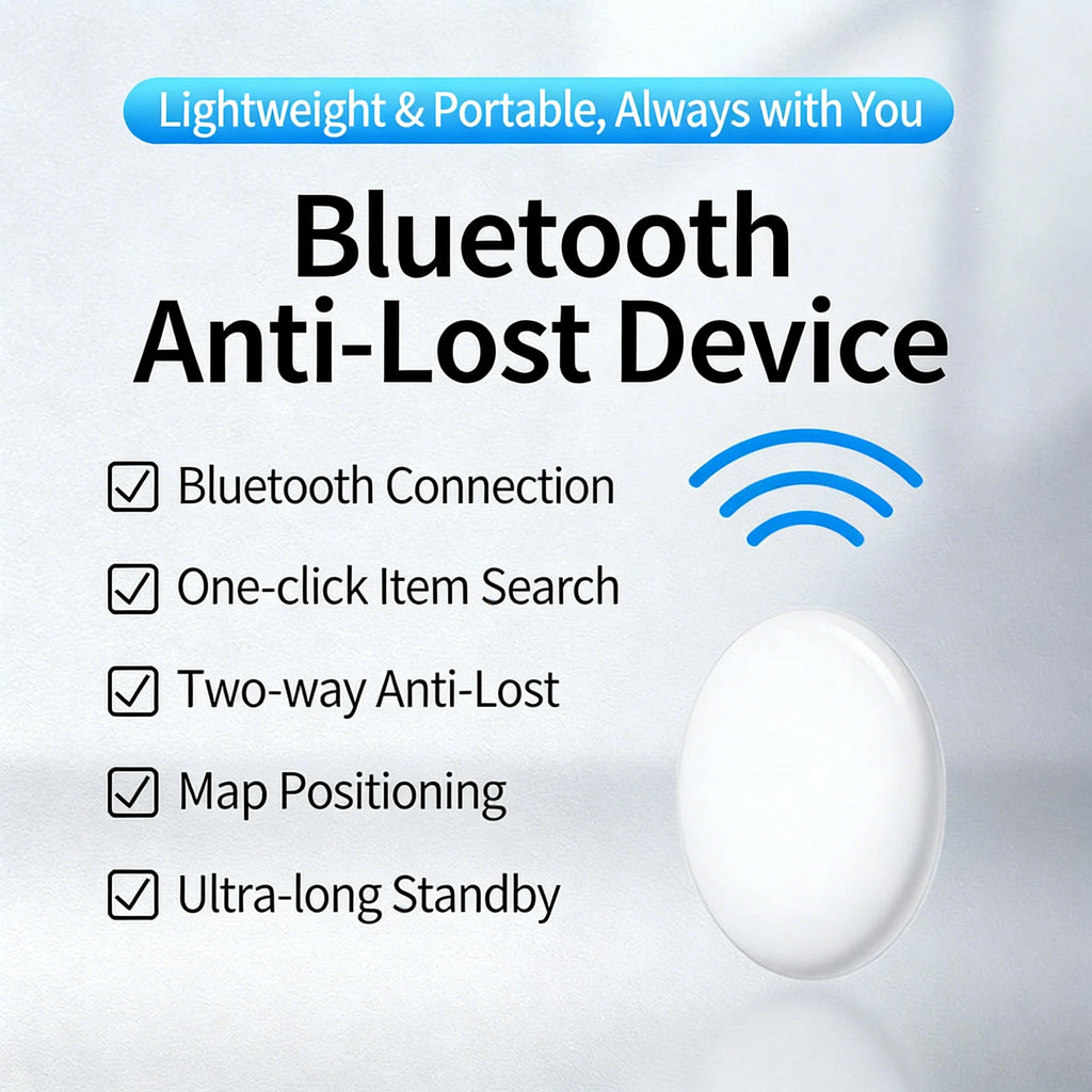 Smart Bluetooth GPS Anti-Lose Tracker Sound Locate Msg Reminder Alarm for Keys Wallets Pets Compatible iOS Android
