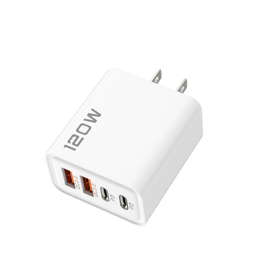 Total 120W Fast Charging PD USB Type-C Wall Adapter for iPhone 16/15/14 Xiaomi Huawei Redmi Oneplus - Quick Charger for Multiple